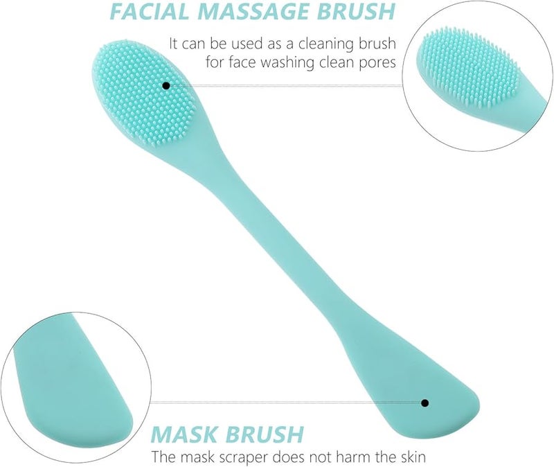 2Pcs Manual Silicone Facial Cleansing Brush Dual Head for Sensitive Skin Gentle Exfoliation - Image 5